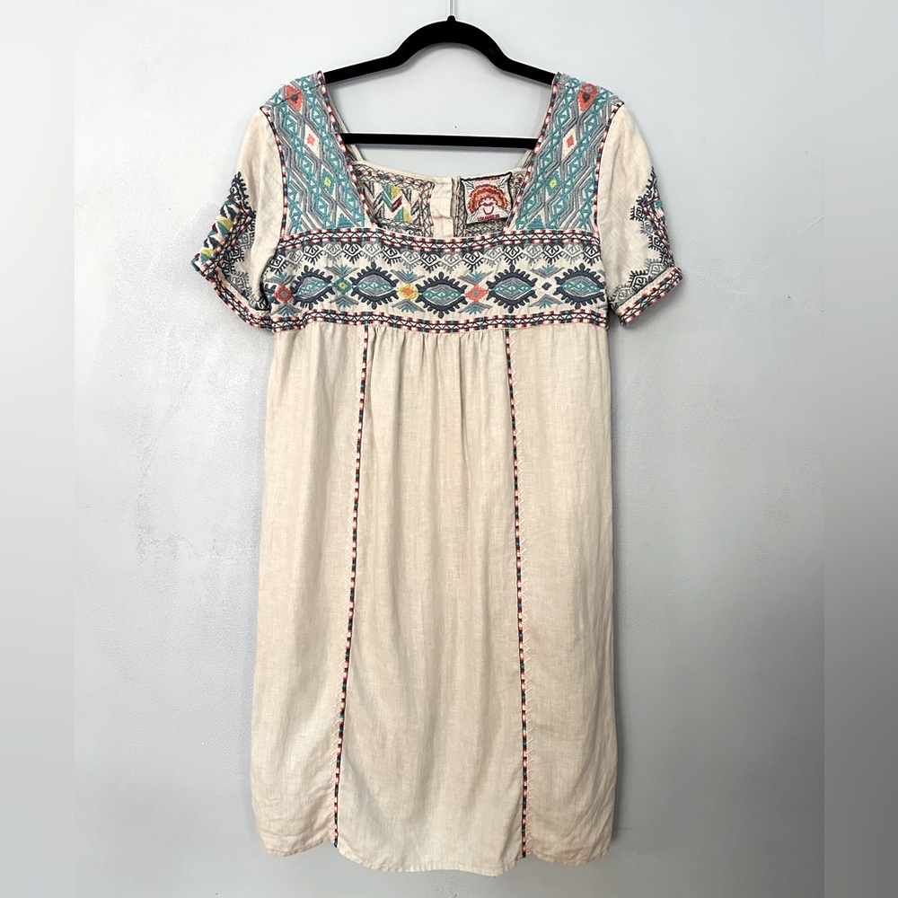 Johnny Was Embroidered baby doll dress